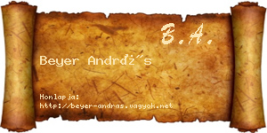 Beyer András névjegykártya