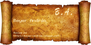 Beyer András névjegykártya