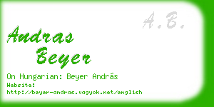andras beyer business card